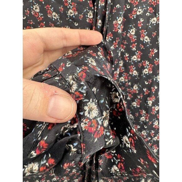 Intermix Silk Floral Necktie Dress Peplum Hem Boho Preppy Summer 4 Fairy Cottage - Picture 8 of 11